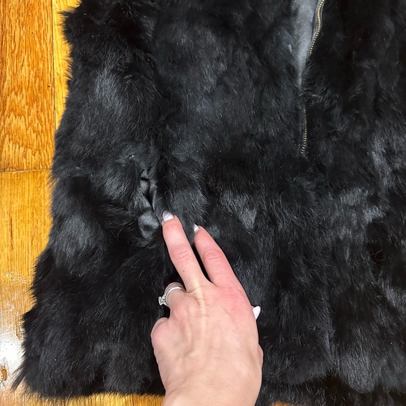 Real Fur Vest Black Rabbit Winter Women S XS - Picture 2 of 10